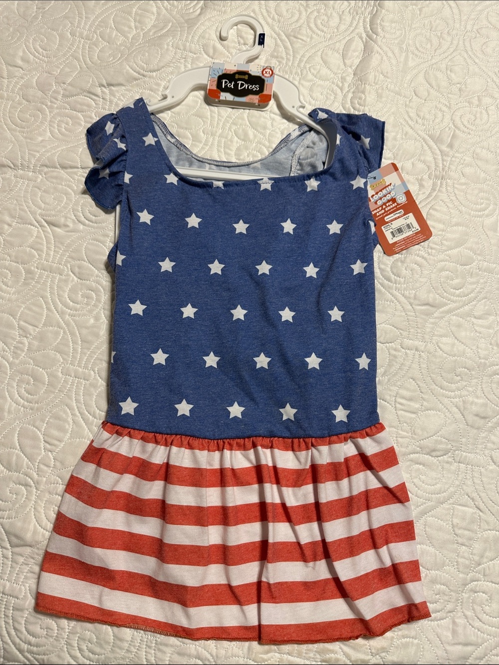 Pets Blue & Red Star Stripe Dress